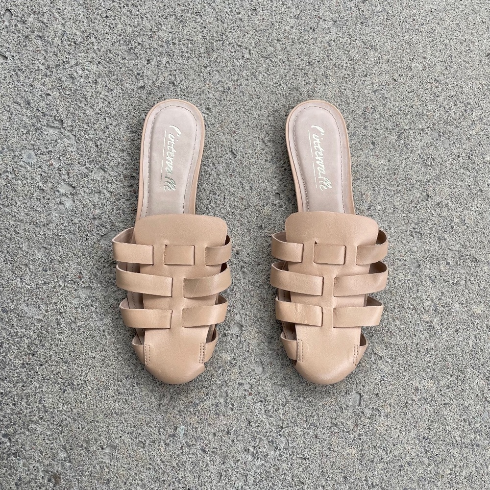 L'intervalle Braided Genuine Leather Woven Mules